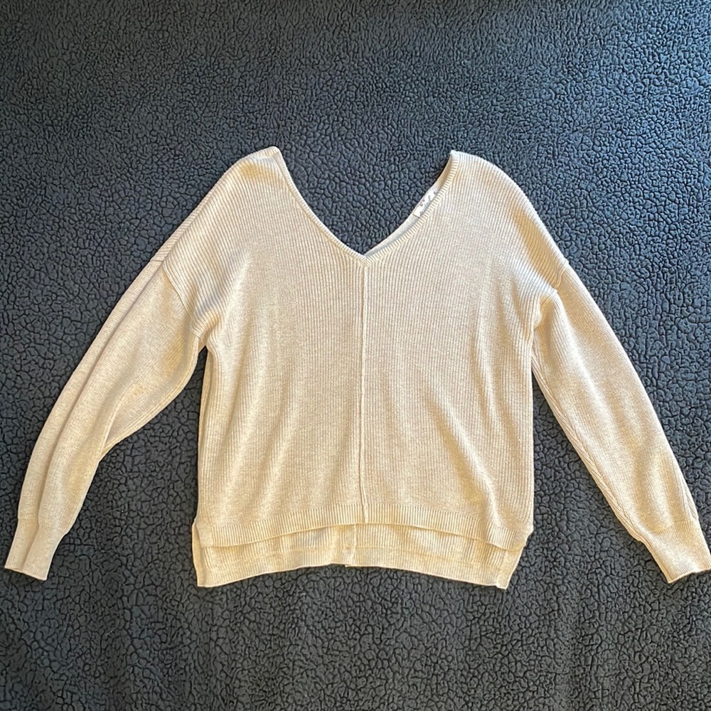 Cream back buttoned sweater